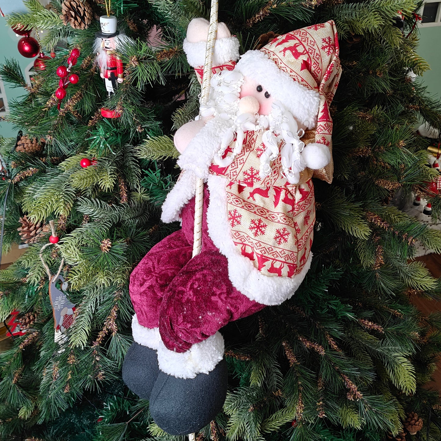 Nordic Reindeer Santa on a Tree