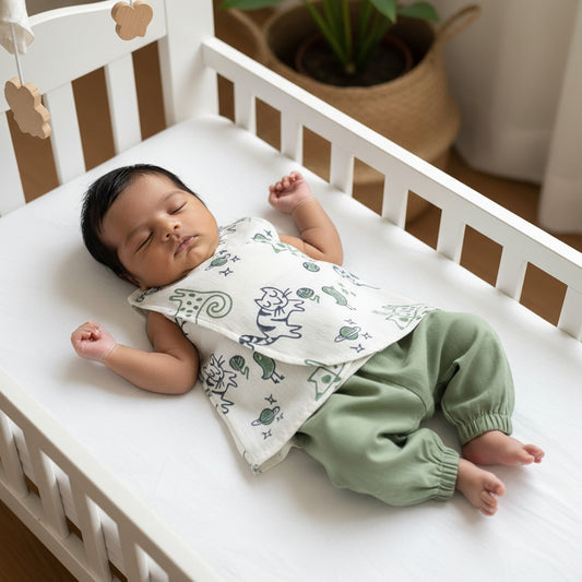 Organic Cotton Preemie Baby Jhabla Set