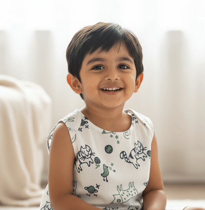 Organic Cotton Unisex Billi Print Jhabla