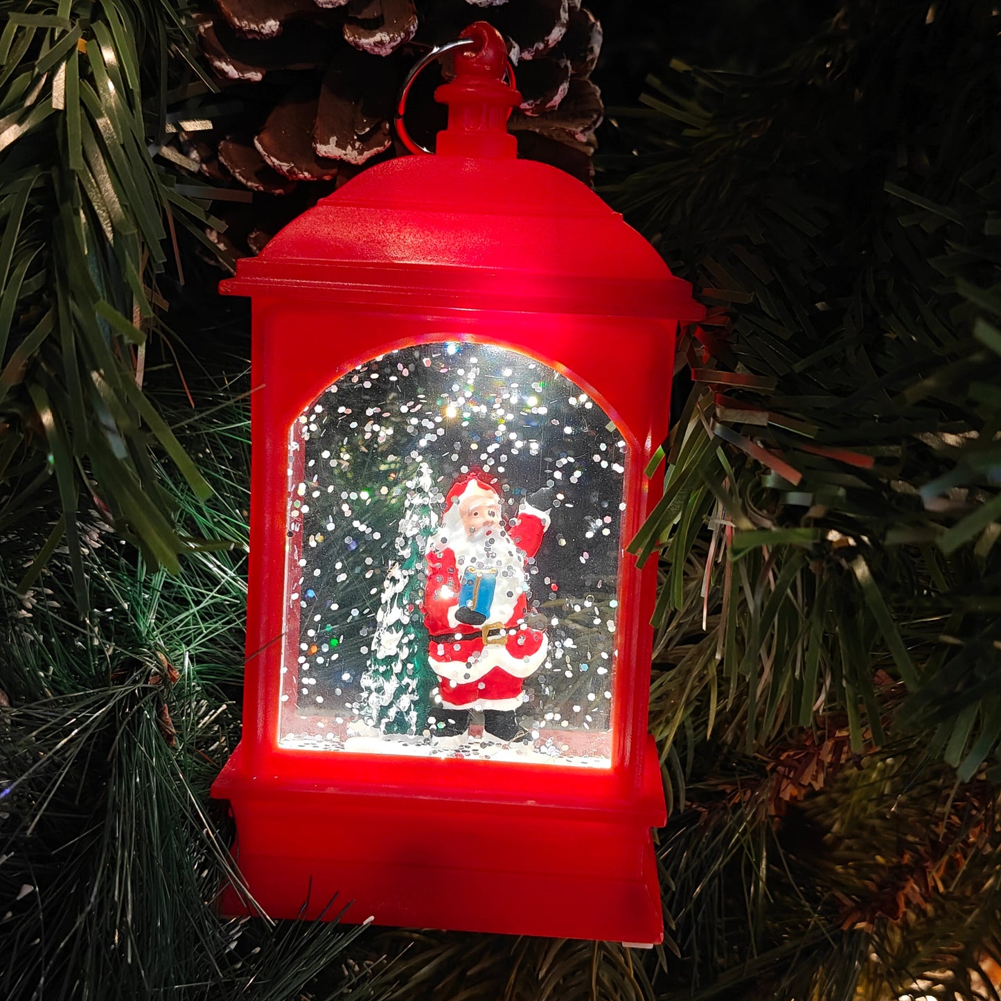 Light-Up Santa Gift Lantern