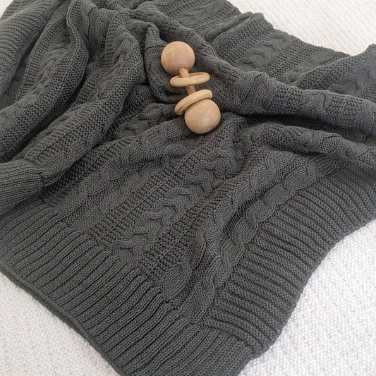Organic Cotton Knitted Cozy Baby Blanket