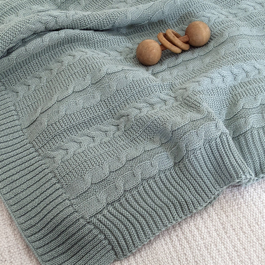 Organic Cotton Knitted Cozy Baby Blanket