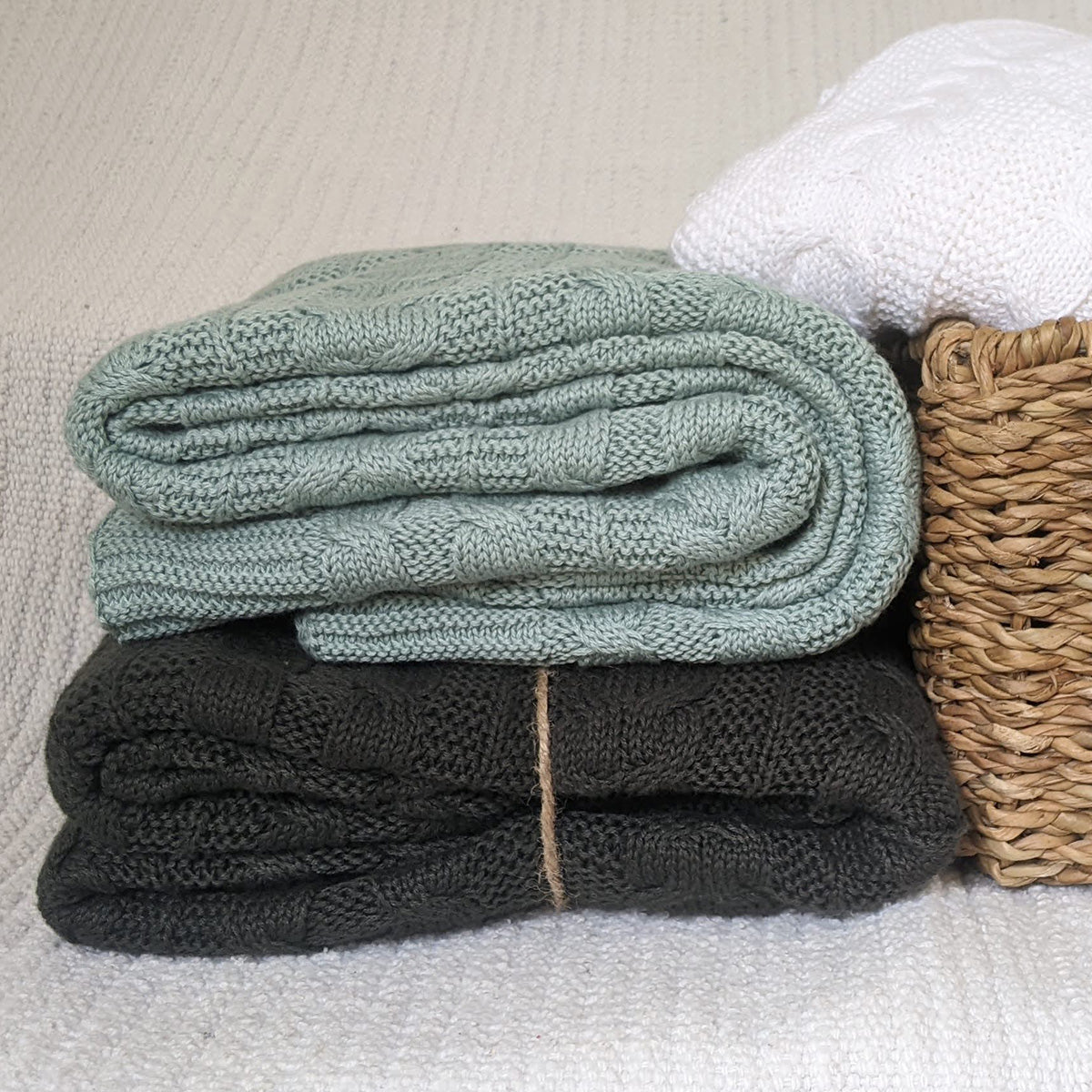 Organic Cotton Knitted Cozy Baby Blanket