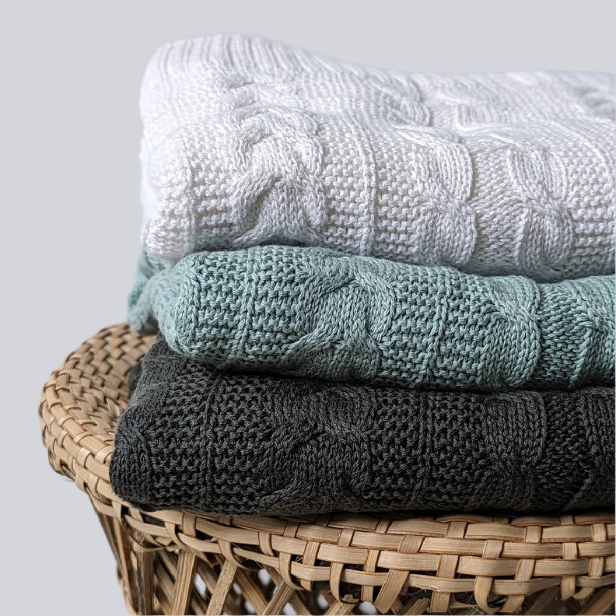 Organic Cotton Knitted Cozy Baby Blanket