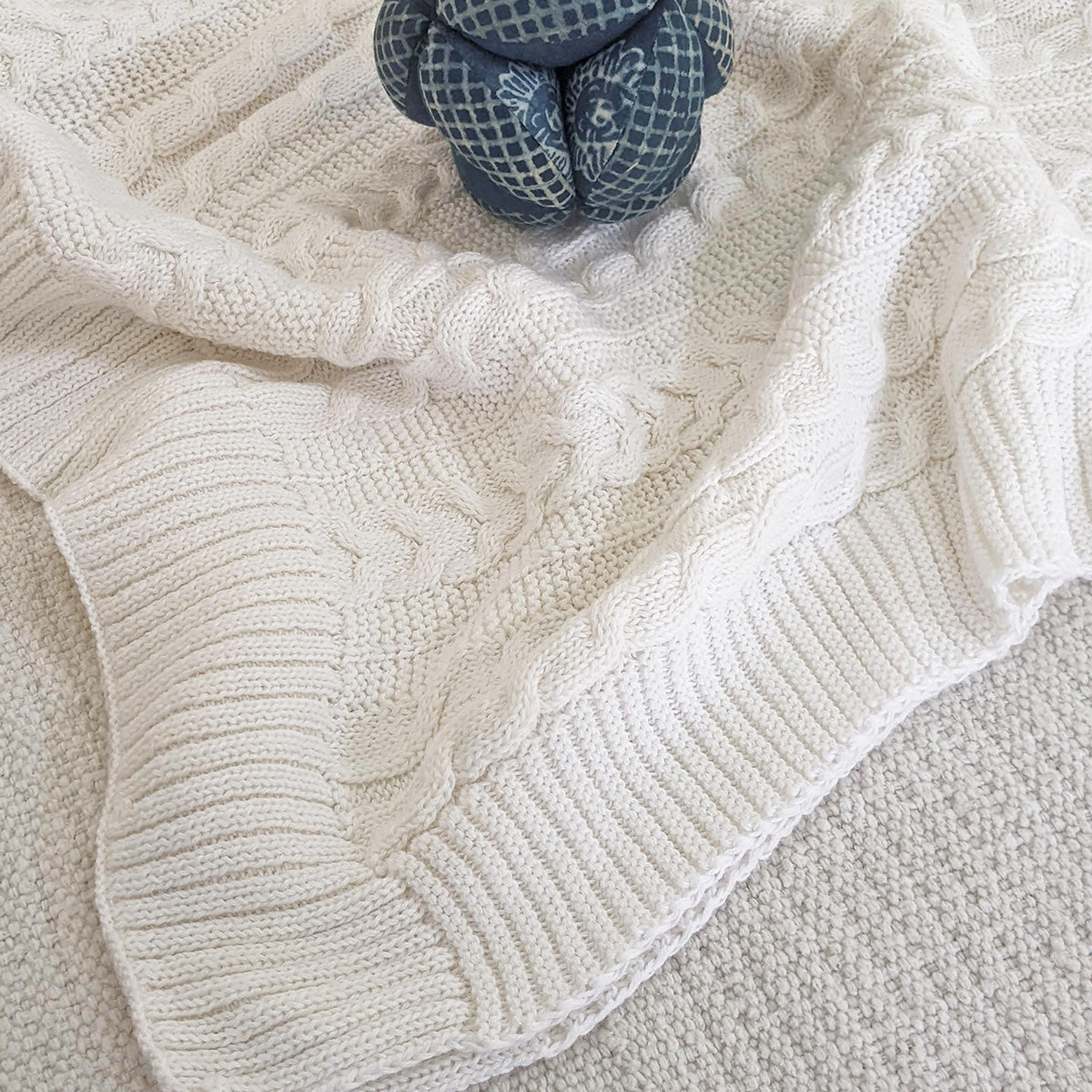 Organic Cotton Knitted Cozy Baby Blanket