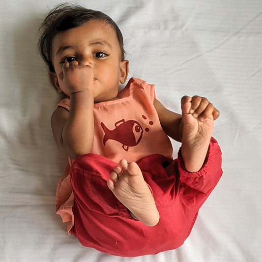 Organic Cotton Peach Koi Jhabla