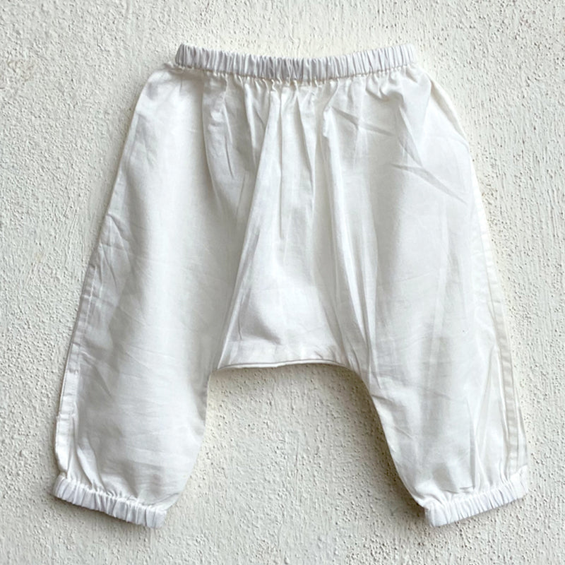 Organic Cotton Unisex Teal Koi Patang Angarakha and White Pyjama Pants Set