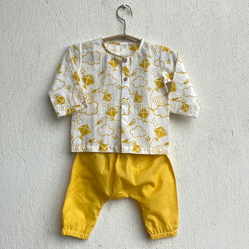 Organic Cotton Patang Yellow Pyjama Pants