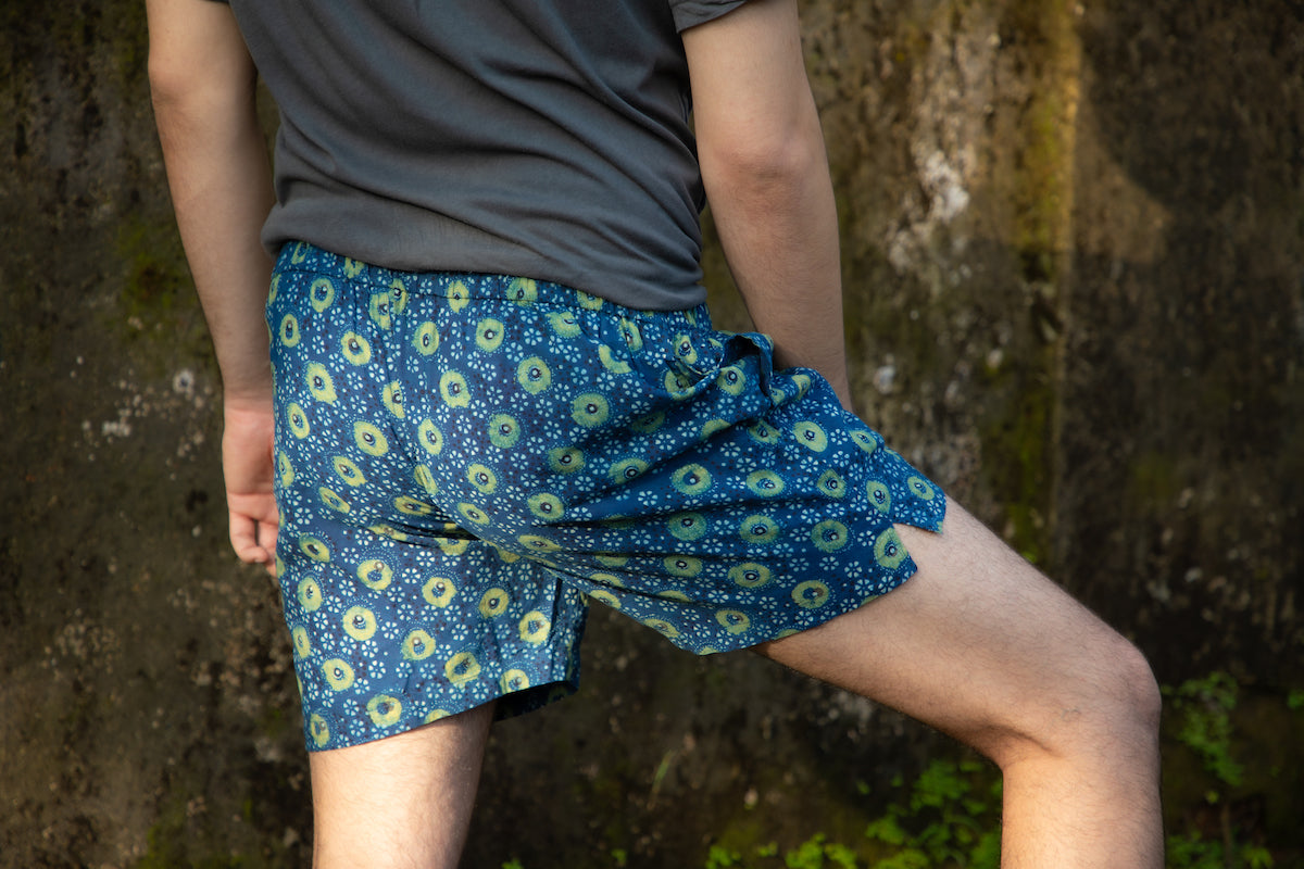 Unisex Organic Cotton Boxer Shorts | Block-printed Natural-dyed