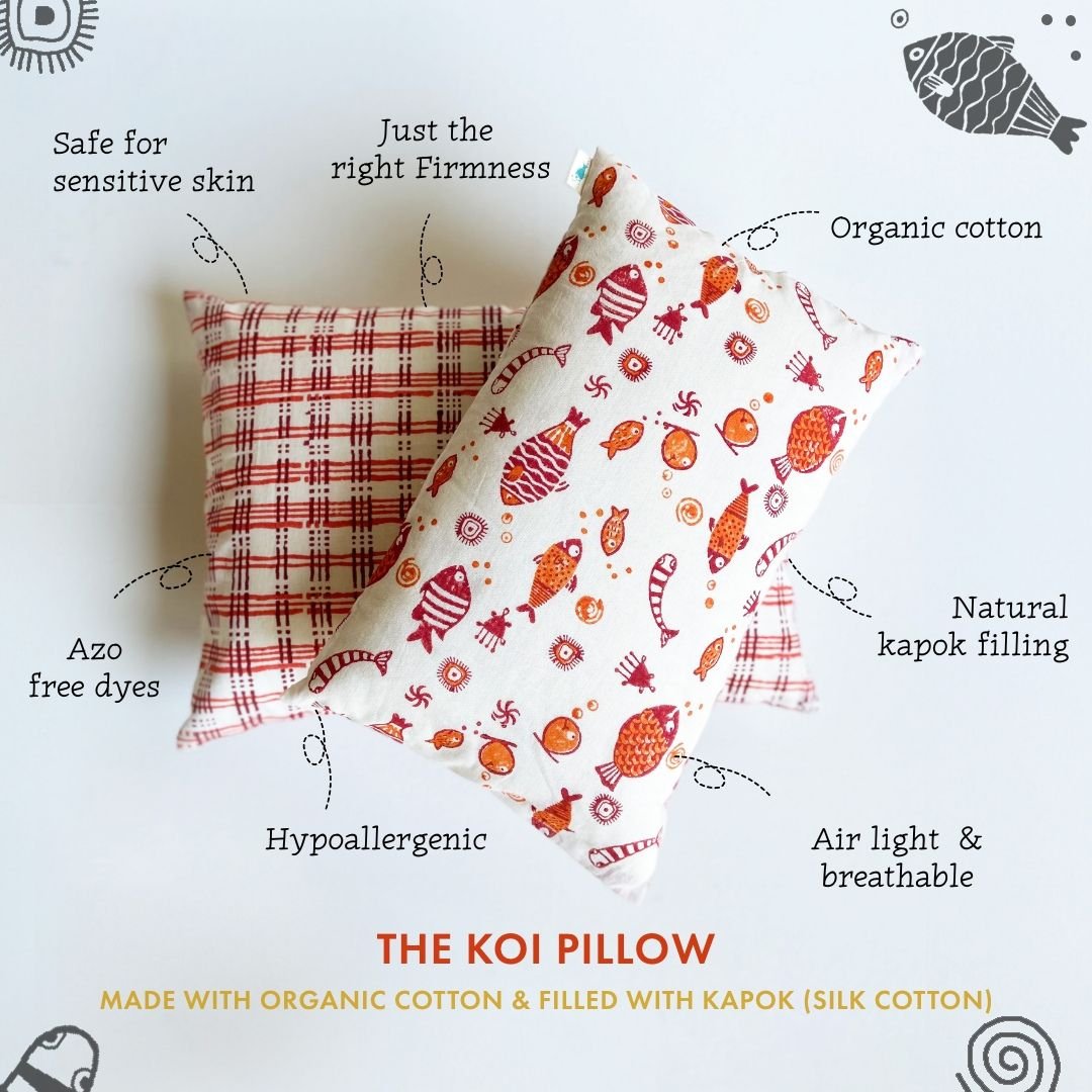 Koi Organic Cotton/Kapok Toddler Pillow