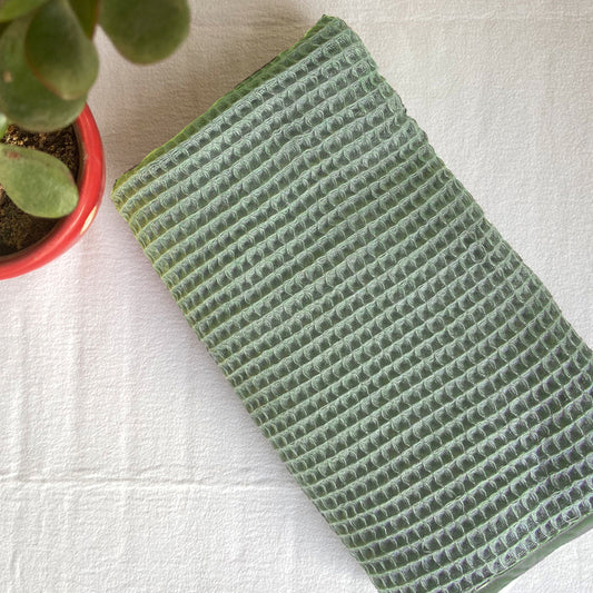 Organic Handwoven Mint Waffle Rectangular Towel