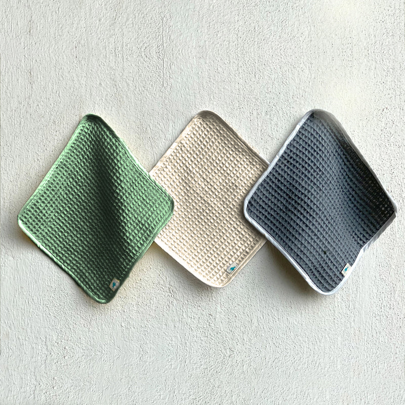Essential Bag - Organic Handwoven Waffle Wash Cloth Set