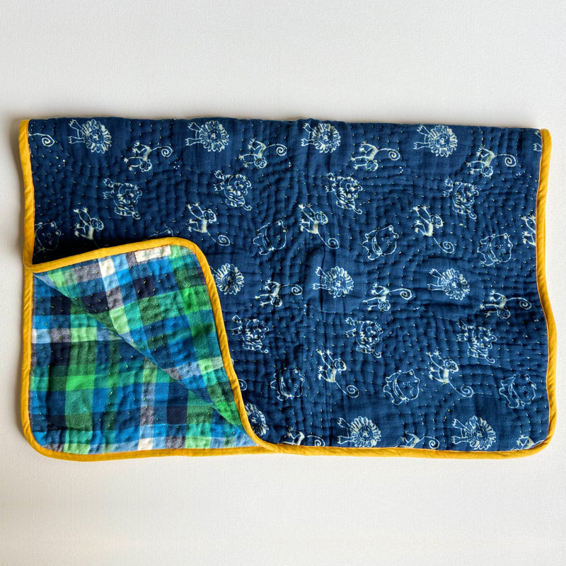 Organic Newborn Gift Get | Blanket + Bolster + Mustard Seed Pillow + Maracas - Zoo