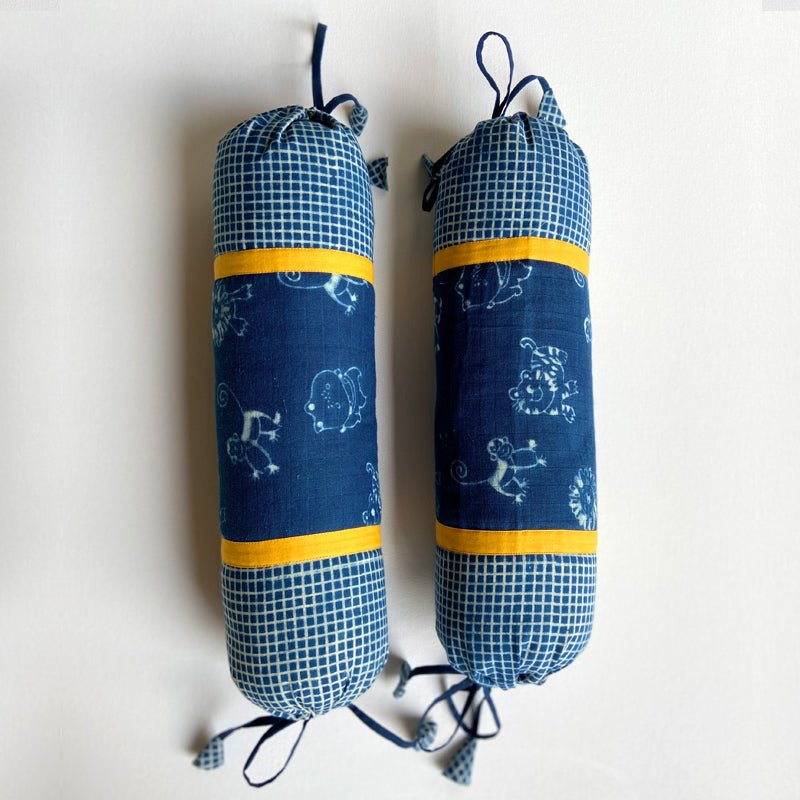 Organic Newborn Gift Get | Receiving Blanket + Bolster + Mustard Seed Pillow + Maracas - Zoo