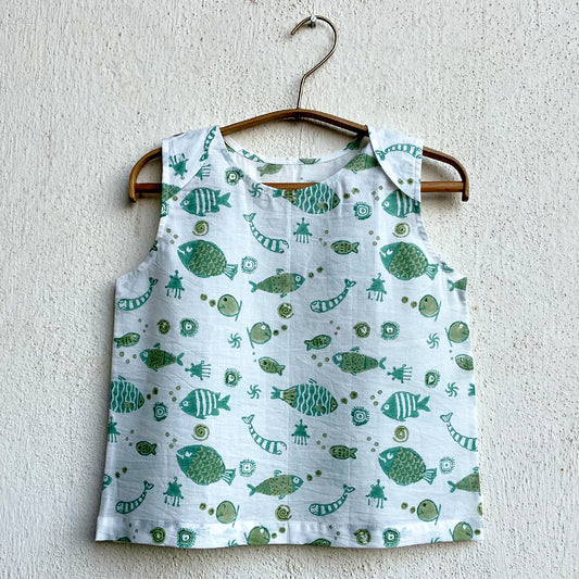 Organic Cotton Mint Koi Jhabla