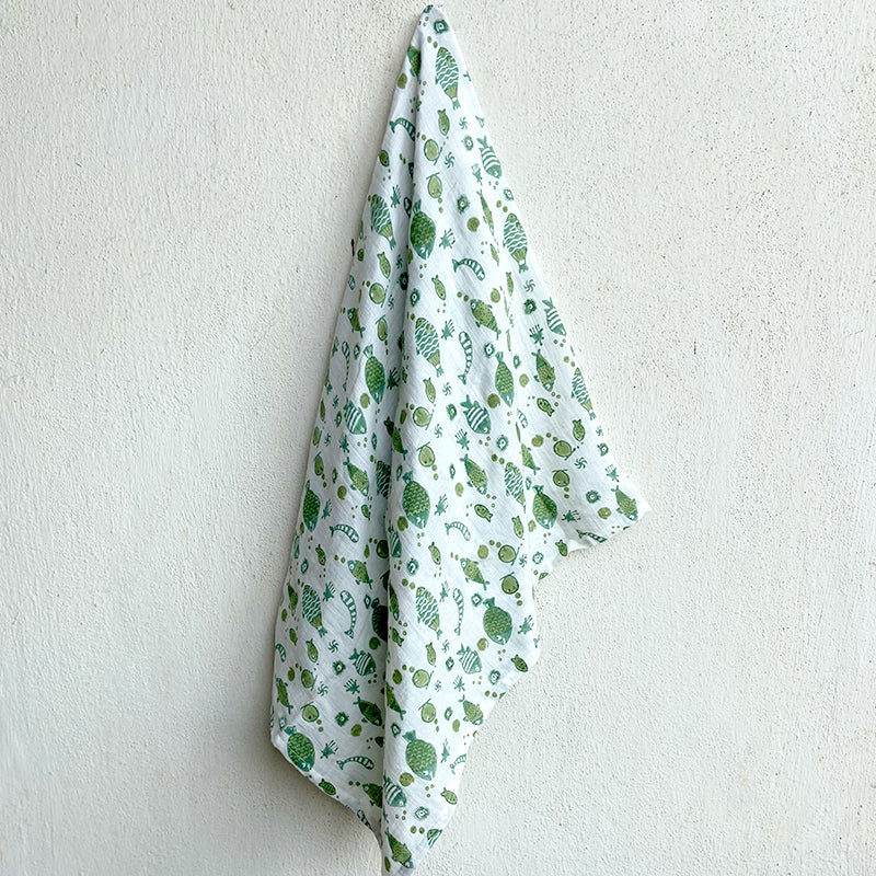 Organic Cotton Muslin Swaddle Wrap - Koi