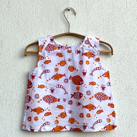 Organic Cotton Red Koi Jhabla