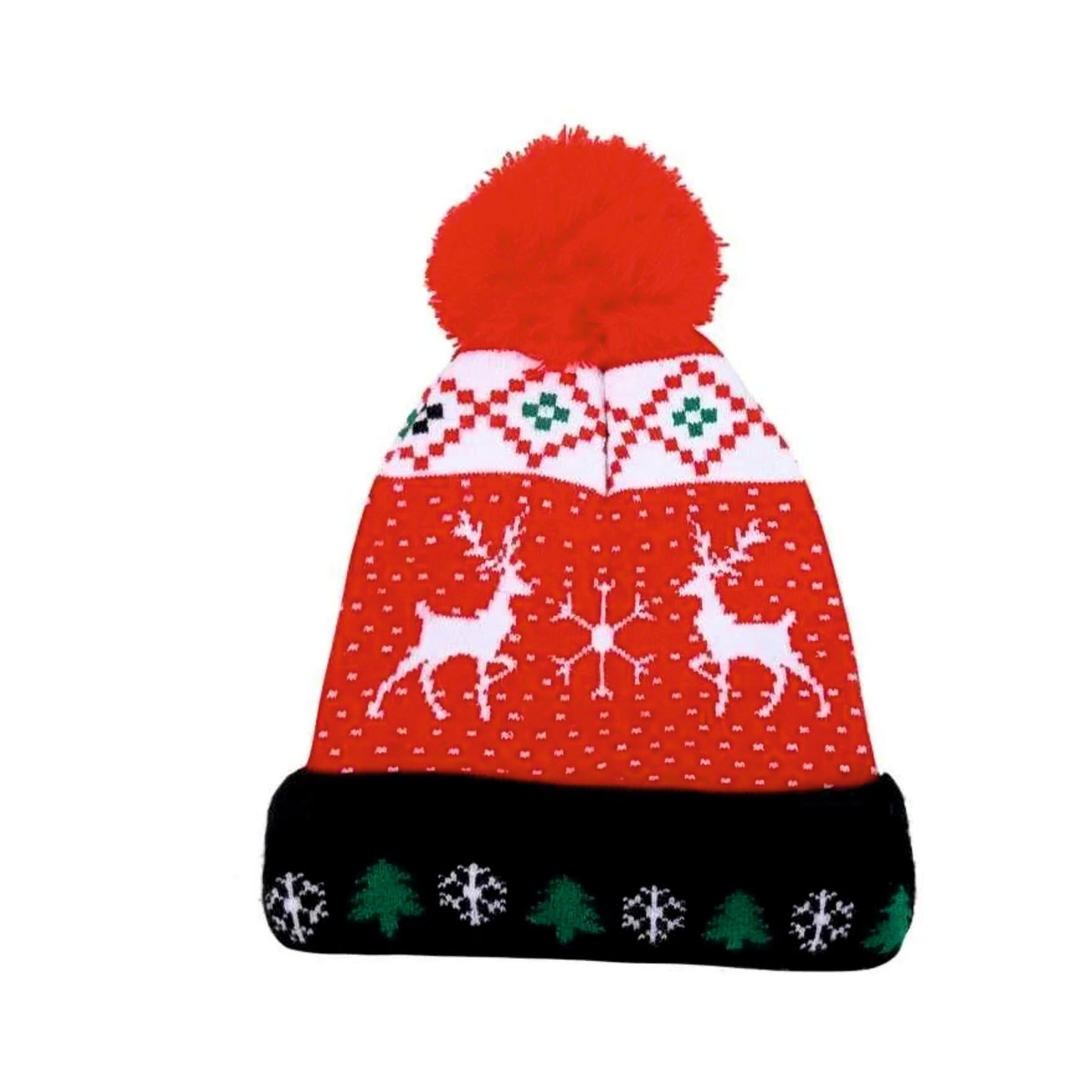 Nordic Reindeer Knit LED Beanie