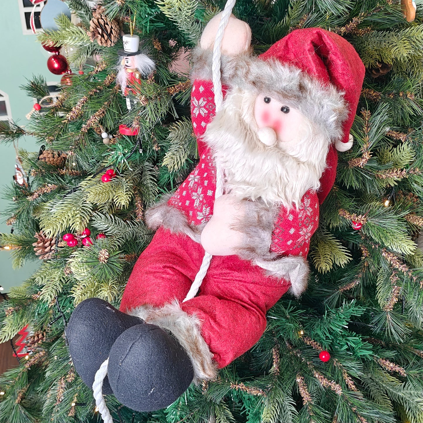 Nordic Fur Santa on a Tree