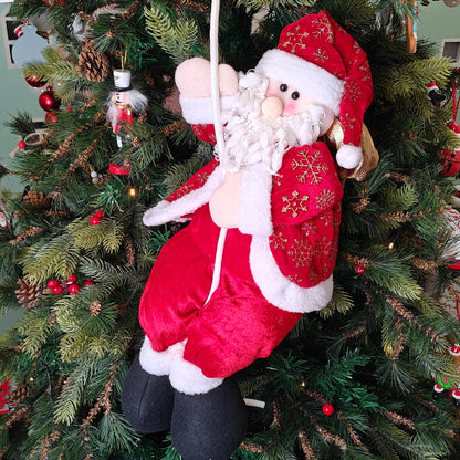 Golden Snowflake Santa on a Tree