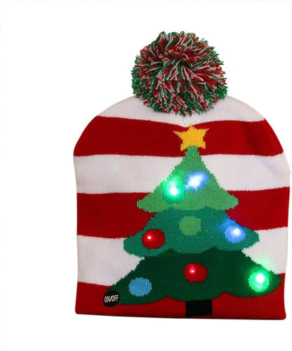 Twinkling Tree Knit LED Beanie