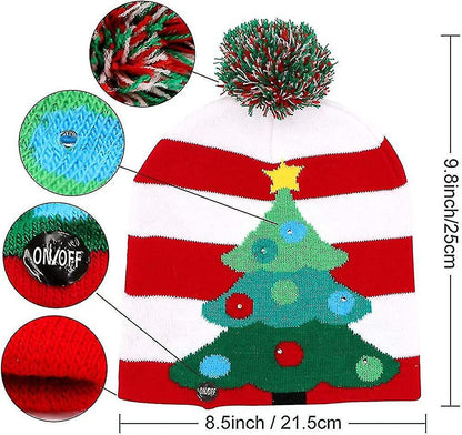 Twinkling Tree Knit LED Beanie