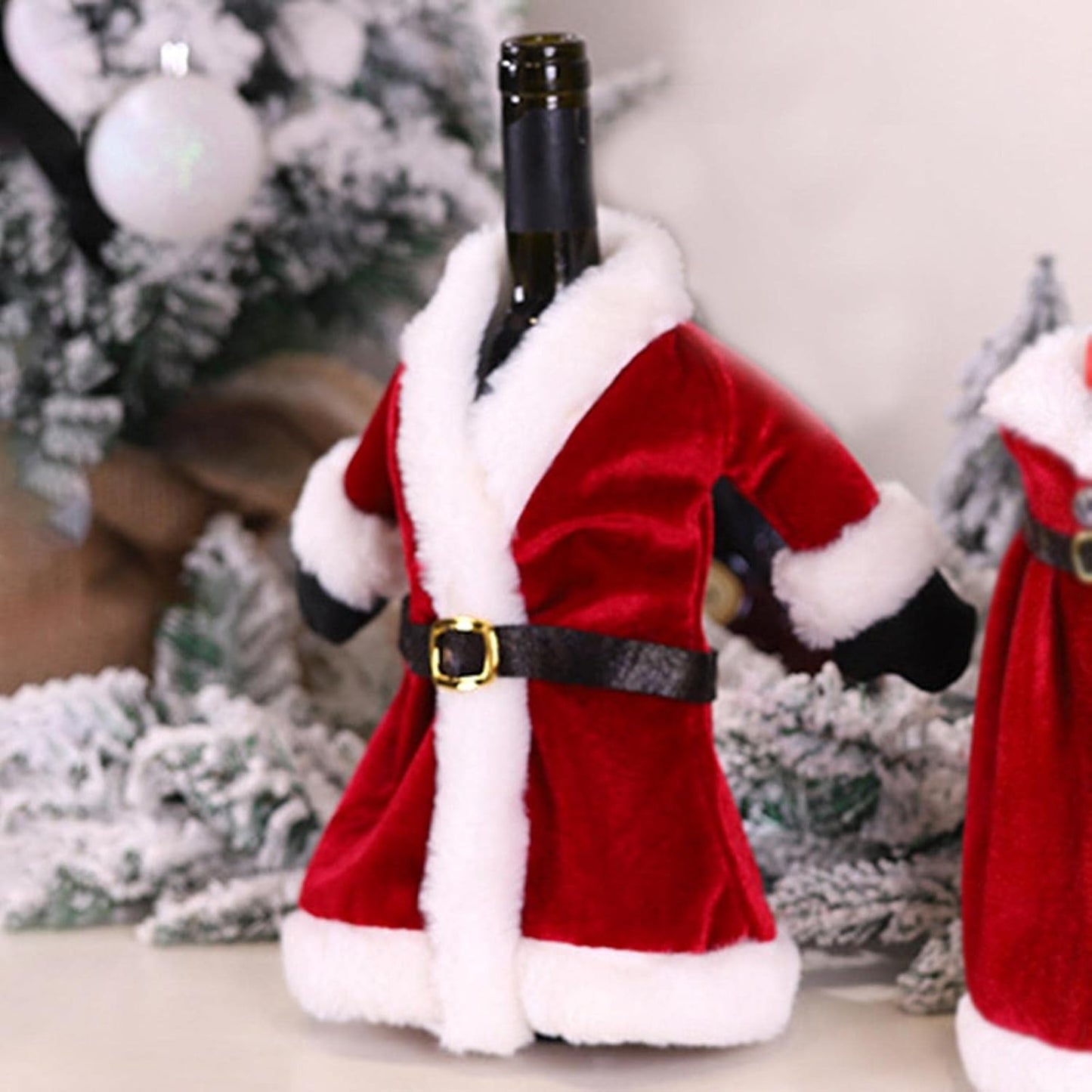 Mr & Mrs. Santa Wine Bottle Covers (Set of 2)