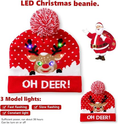 Oh Deer! Knit LED Beanie
