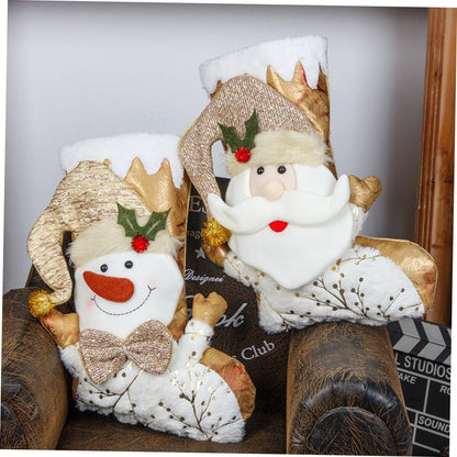 Golden Glow Stocking - Snowman