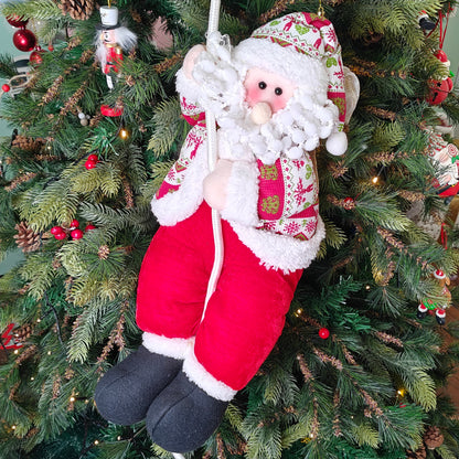 Festive Patchwork Santa on a Tree