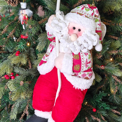 Festive Patchwork Santa on a Tree