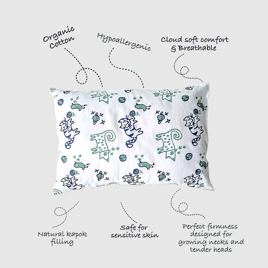 Kapok Filled Organic Cotton Billi Print Pillow