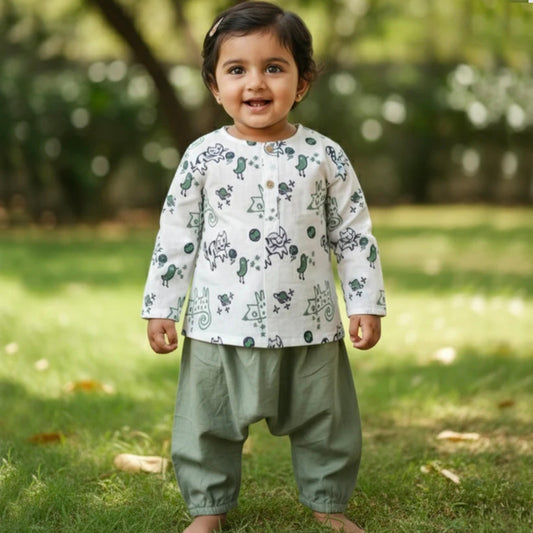 Organic Cotton Unisex Billi Print Kurta Set