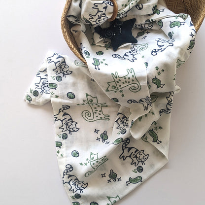 Organic Cotton Unisex Billi Print Swaddle/Muslin Wrap