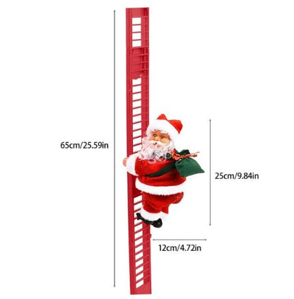 Musical Tree Climbing Santa Red Rise