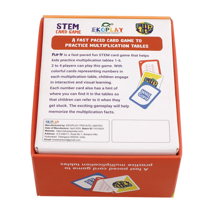 Ekoplay Flip It Multiplication STEM Card Game (Tables 1–6) | Reinforces Multiplication Tables Through Fun Play