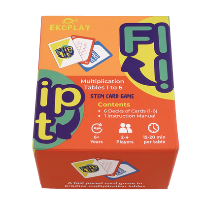 Ekoplay Flip It Multiplication STEM Card Game (Tables 1–6) | Reinforces Multiplication Tables Through Fun Play