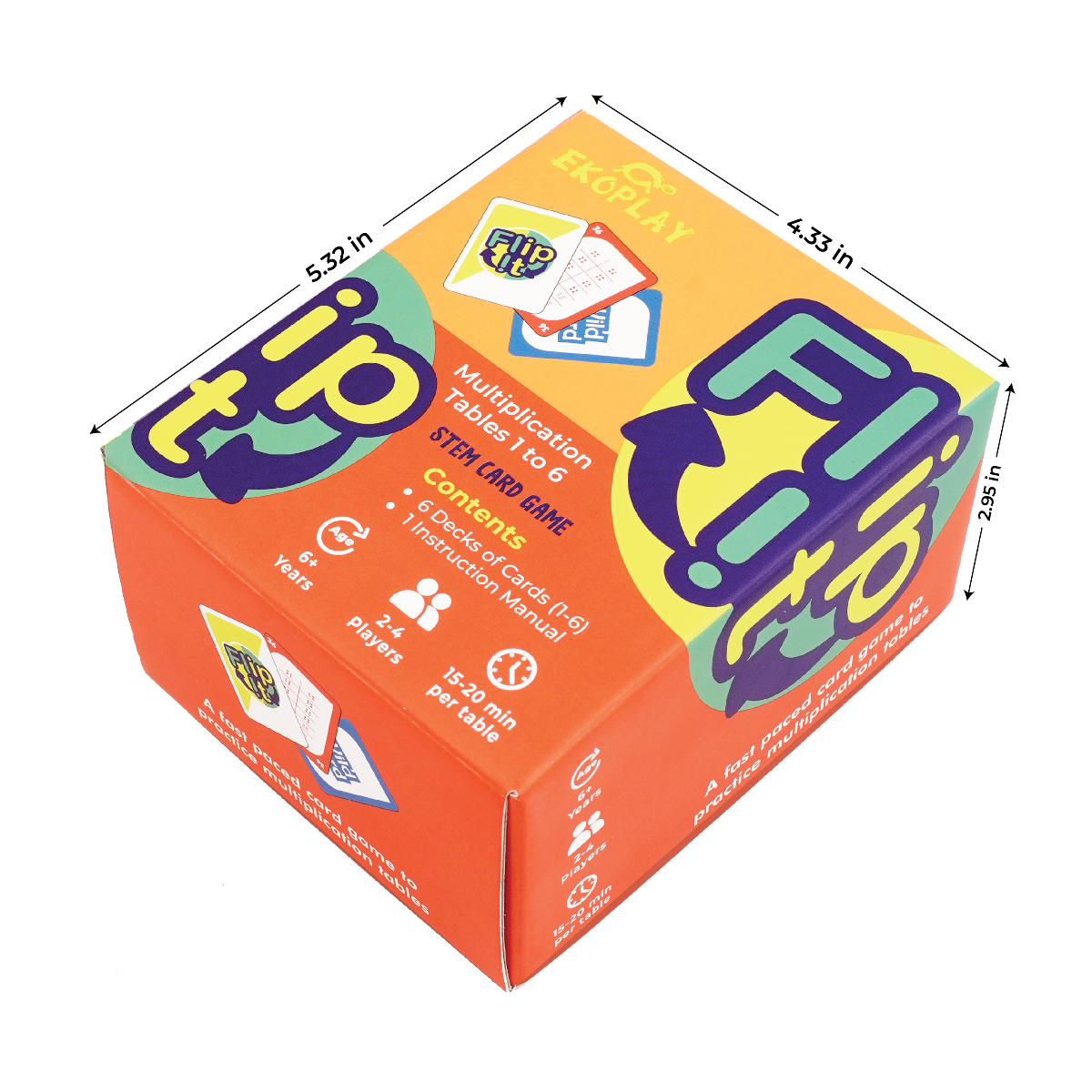 Ekoplay Flip It Multiplication STEM Card Game (Tables 1–6) | Reinforces Multiplication Tables Through Fun Play