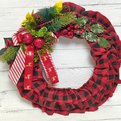 Plaid Charm Holiday Wreath