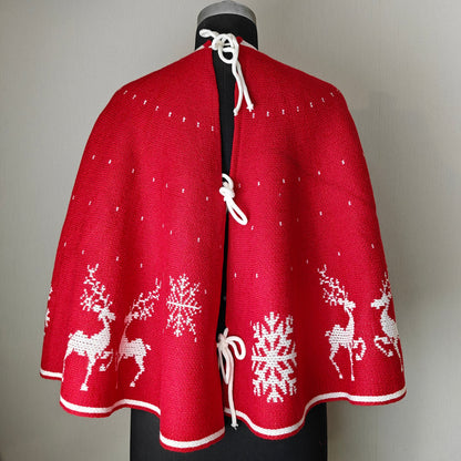 50" Tree Skirt-to-Cape- Snowy Scandinavian Knit