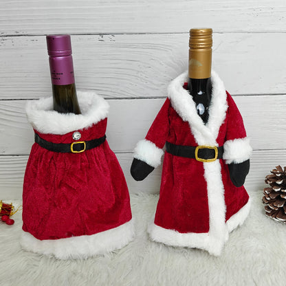 Mr & Mrs. Santa Wine Bottle Covers (Set of 2)