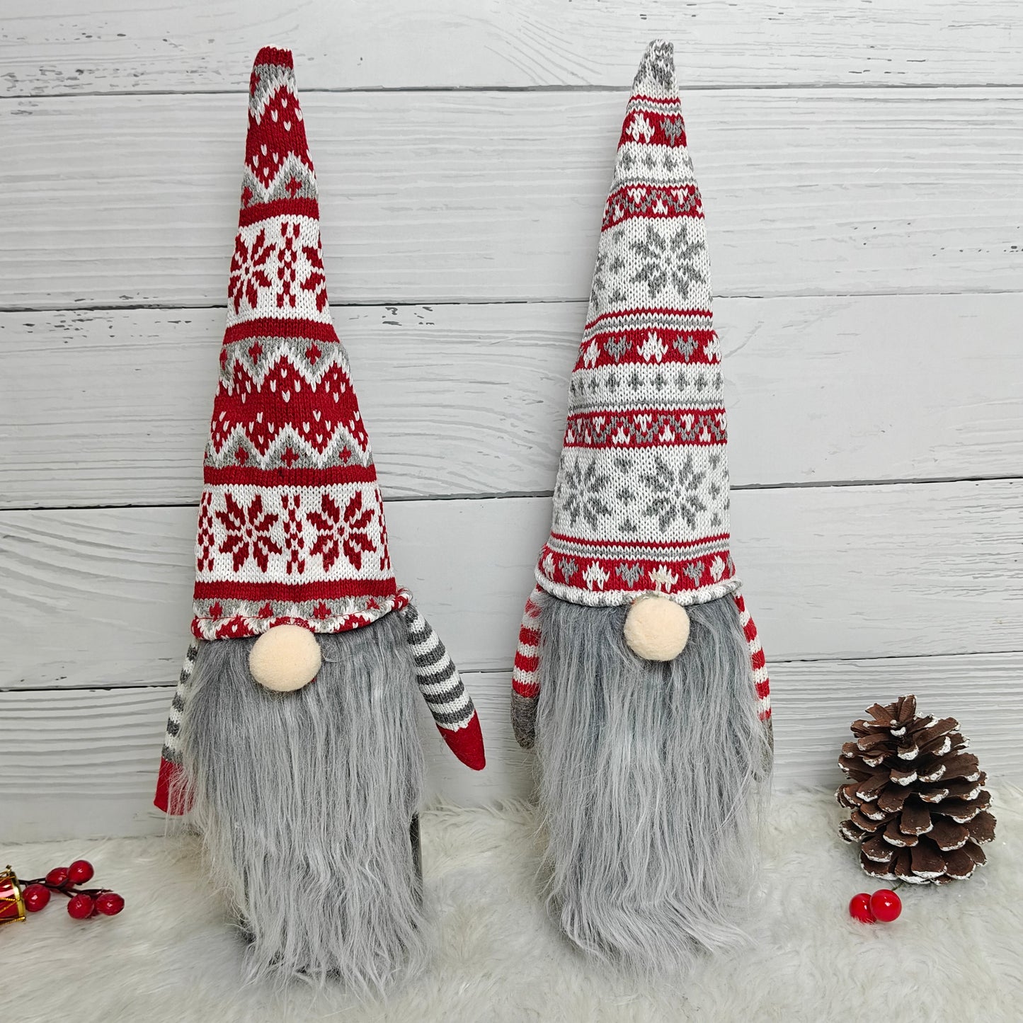 Nordic Knit Gnome Wine Bottle Covers - Set of 2