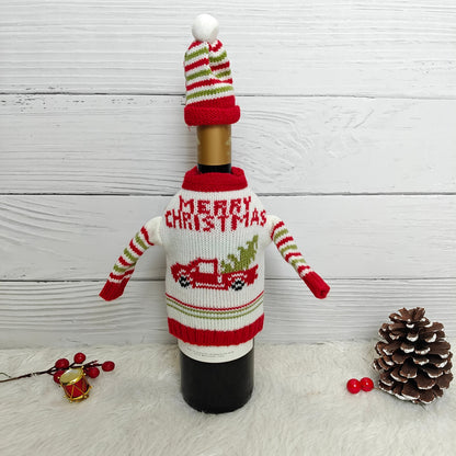 Knit Sweater Wine Bottle Covers - Set of 2