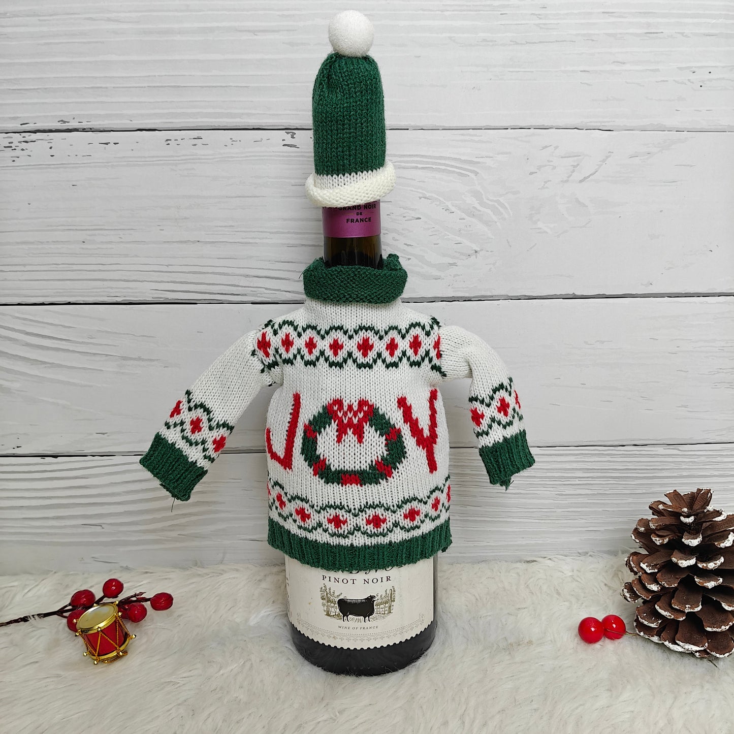Knit Sweater Wine Bottle Covers - Set of 2