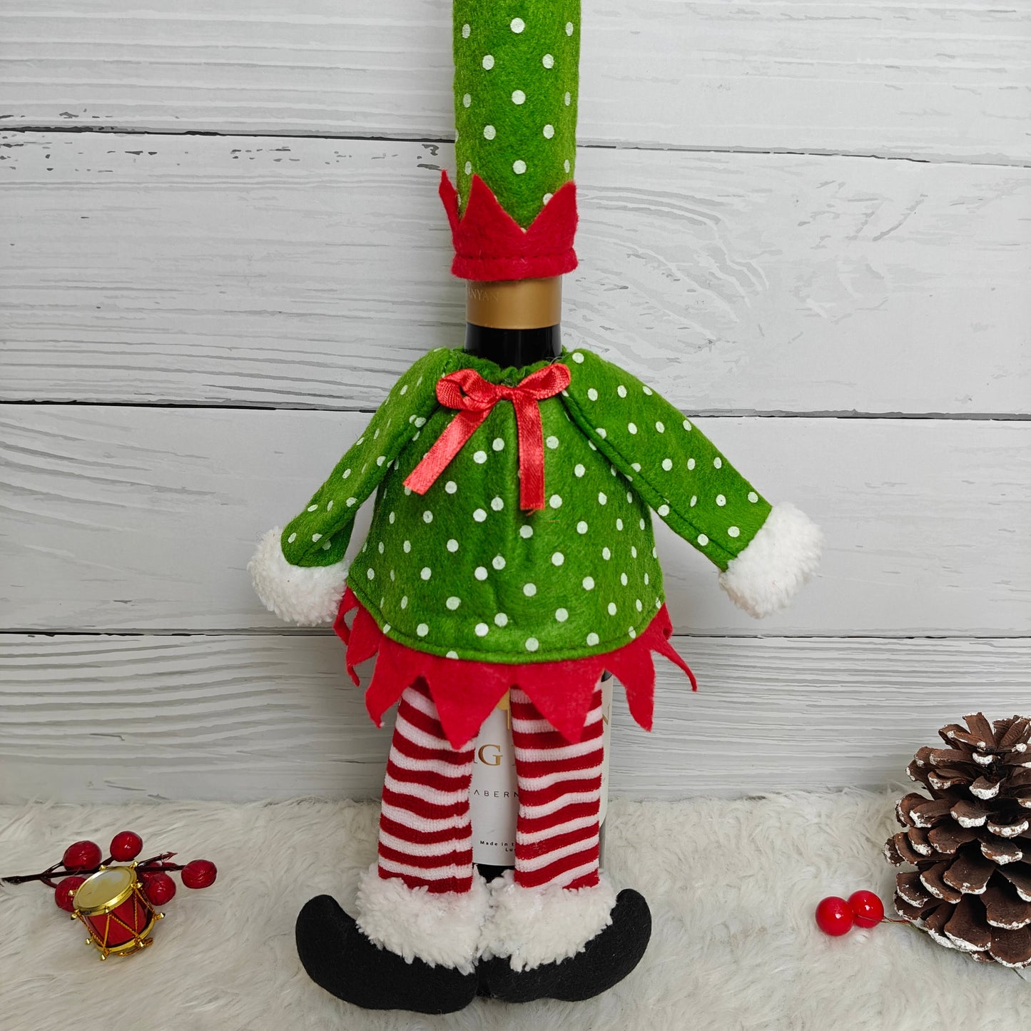 Green Elf Wine Bottle Cover