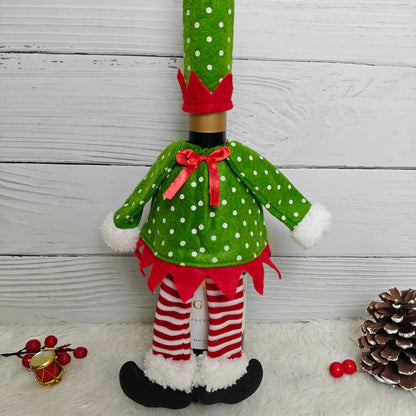 Green Elf Wine Bottle Cover