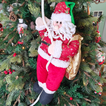 Festive Green Hat Santa on a Tree