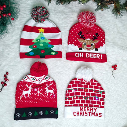 Twinkling Tree Knit LED Beanie