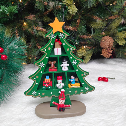 Wooden DIY Mini Snowflake Tabletop Tree -Set of 2