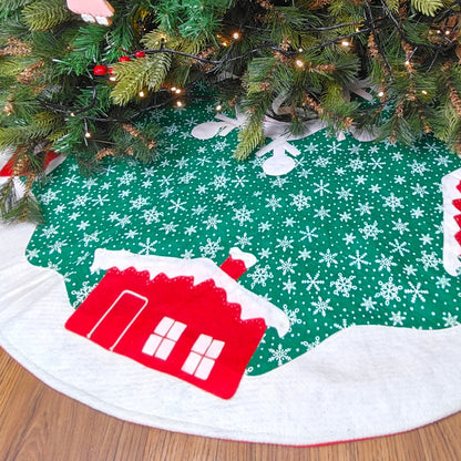 48'' Tree Skirt – Snow Village Houses